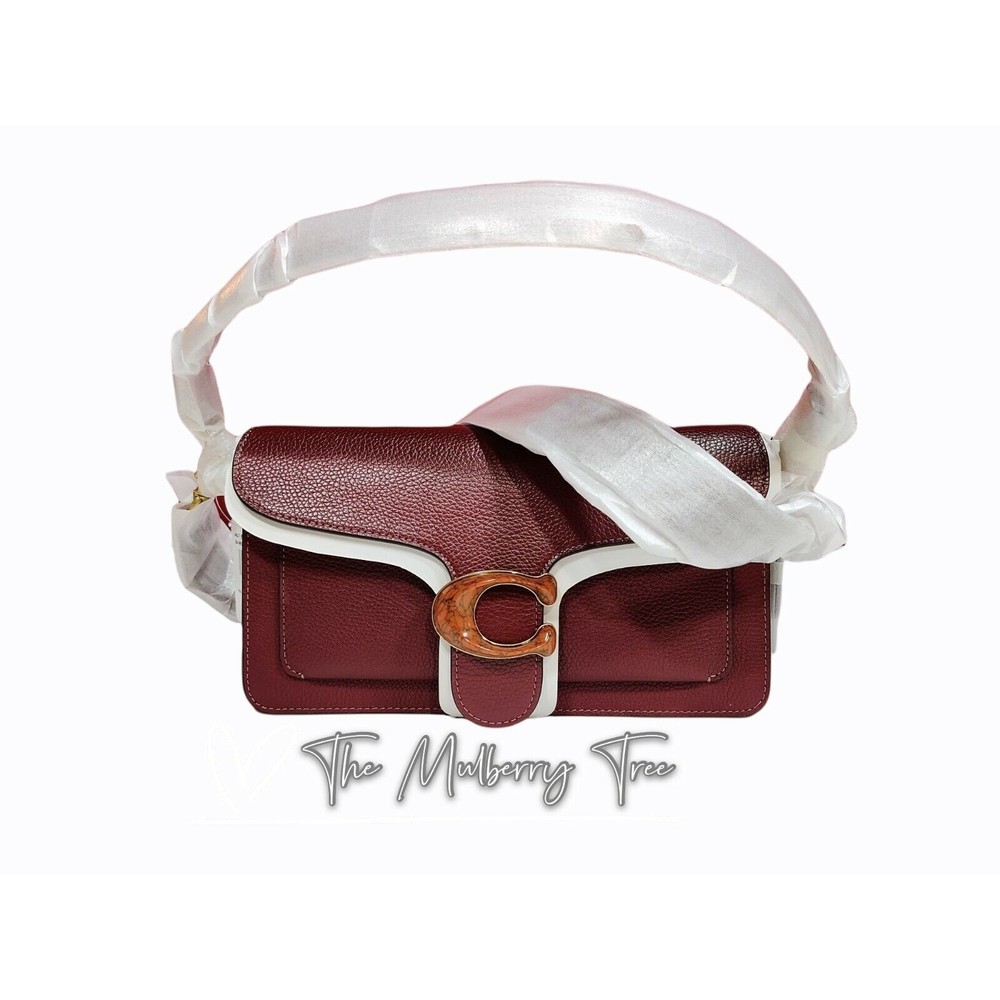 Coach 4607 Tabby Shoulder Bag Crossbody 26 Wine Burgundy Pebble Leather $450